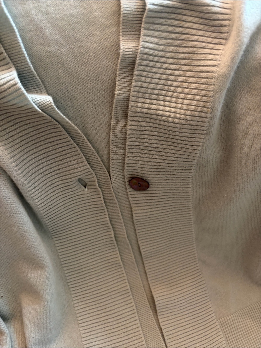 Jones New York Cream Ribbed-Trim Cardigan Cashmere
